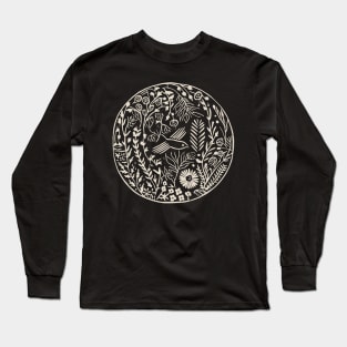 Lino Cut Bird Long Sleeve T-Shirt